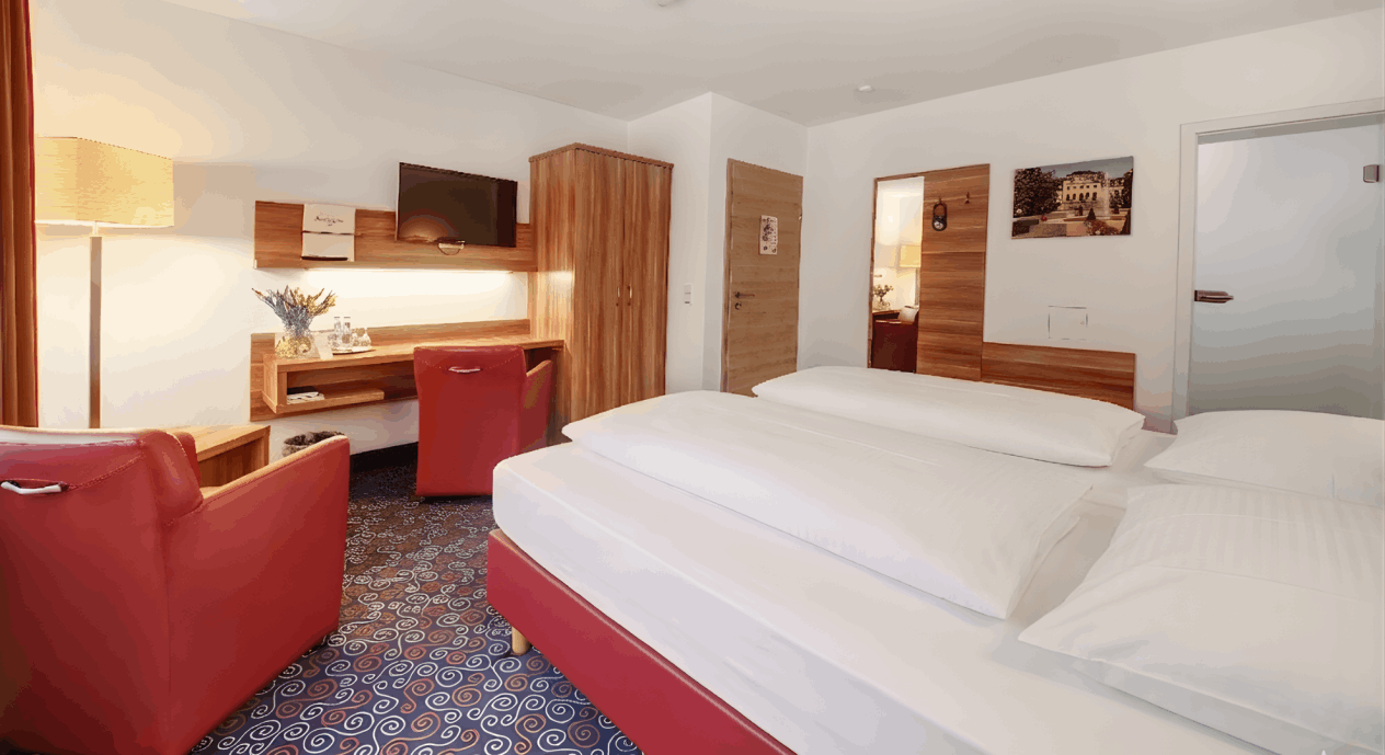 Blick in ein Doppelzimmer